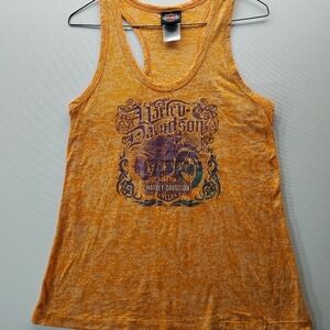 Harley-Davidson Women's Orange Tank with Purple Graphic